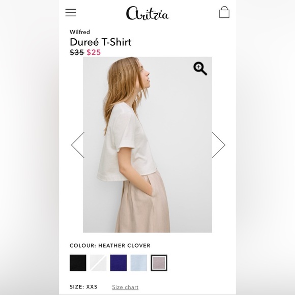 Wilfred Dureé cropped flared t-shirt black sz XS - Picture 5 of 5